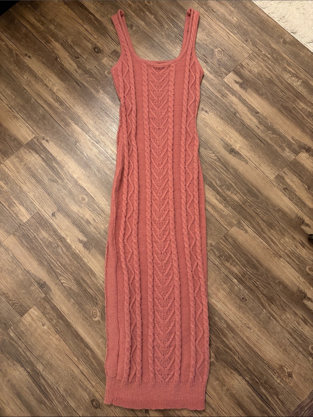 Lulu's Rose Cable Knit Maxi Dress
